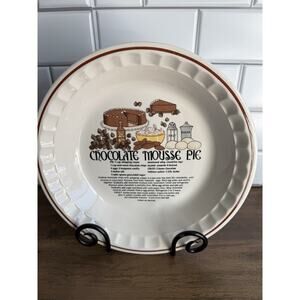 Vintage Hankook Chocolate Mousse Pie Recipe Pie Dish